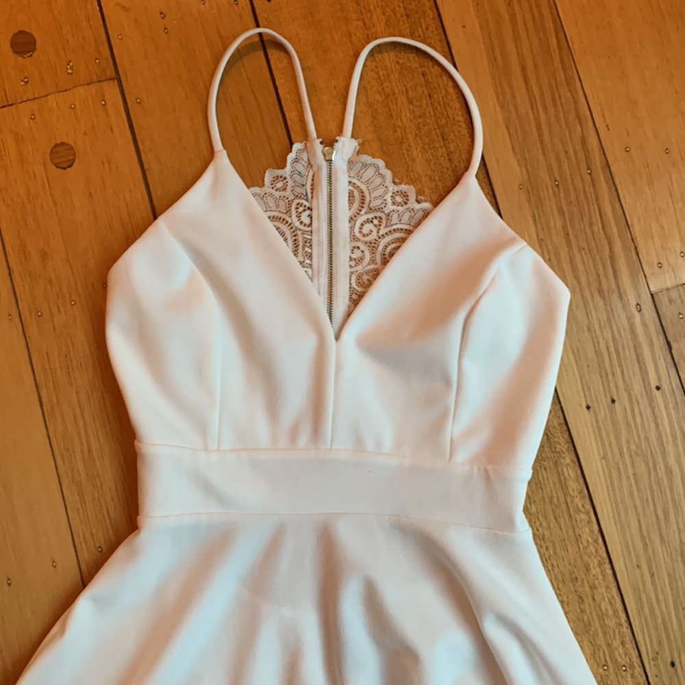 White Lace-Back Spaghetti Strap Dress